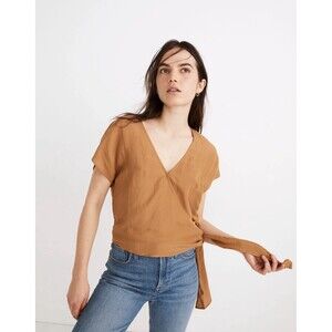 Madewell Linen Blend Top Size XL Wardrobe Staple Capsule Collection Workwear